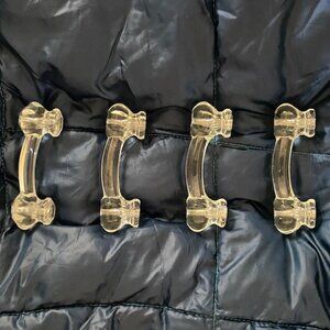 Four Antique Glass Dresser Drawer Pulls, three inch centers